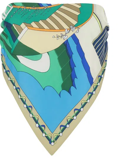 Tory Burch Printed Silk Scarf Top In Multi