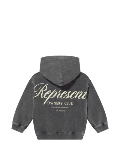 Represent Mini Owners Club Script Washed-effect Hoodie In Multi