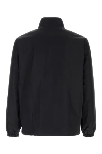 Jil Sander Polyester Jacket High Collar Elastic Cuffs In Blue