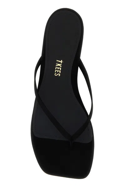 Tkees Julia Square Toe Suede Flip Flop In Black