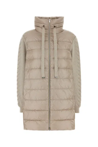 Herno Sand Nylon Down Jacket In Neutral