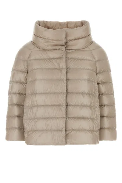 Herno High-neck Quilted Jacket In Neutral