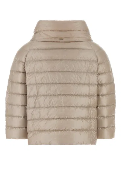 Herno High-neck Quilted Jacket In Neutral