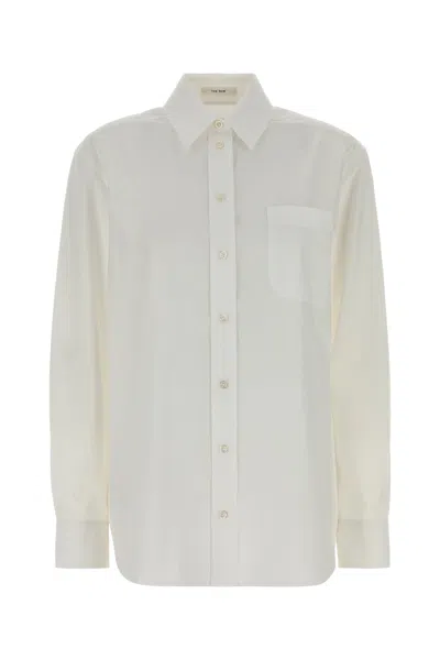 The Row White Regular Solid Shirt In White