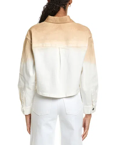 Kenneth Cole Gradient Oversized Cropped Shacket In Comfort Stretch Denim In Multi