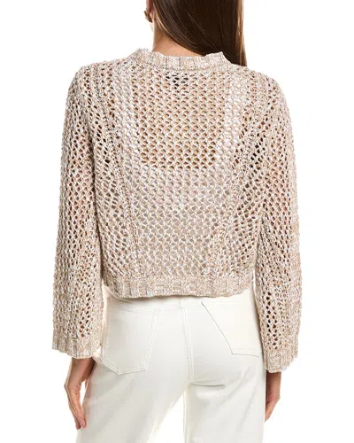 Kenneth Cole Two-tone Open Stitch Pullover In Gray