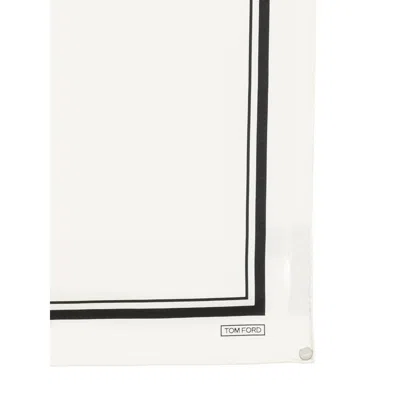 Tom Ford Frame Pocket Square Scarf In White
