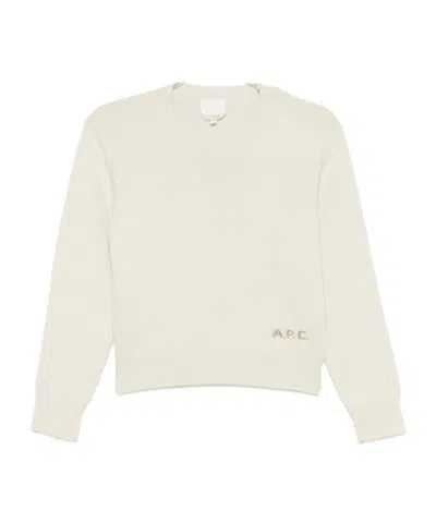 A.p.c. Esther Virgin Wool Crew-neck Sweater In Neutral