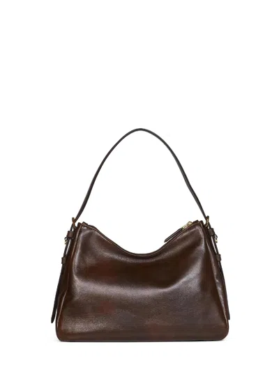 Prada Zippered Shoulder Bag In Brown
