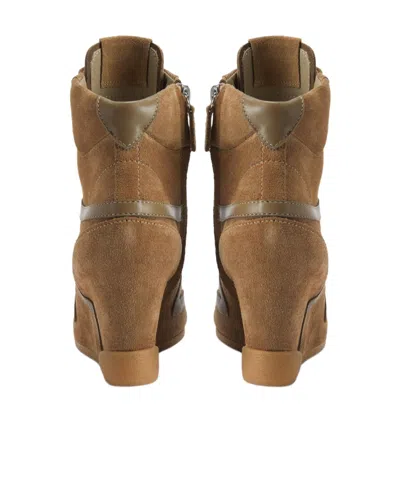 Giuseppe Zanotti Suede Sneakers Boots Wedge Heel Design In Brown