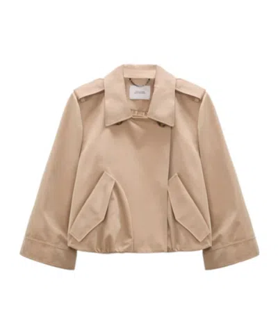 Dorothee Schumacher Luxury Layer Cropped Cotton-blend Jacket In Neutral