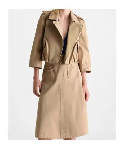 Dorothee Schumacher Luxury Layer Cropped Cotton-blend Jacket In Neutral
