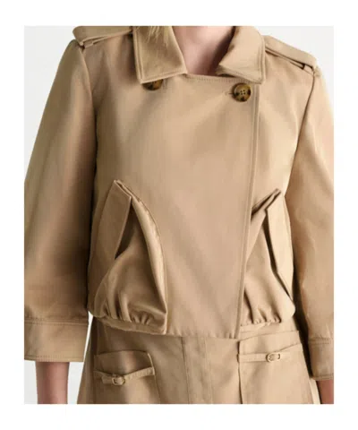 Dorothee Schumacher Luxury Layer Cropped Cotton-blend Jacket In Neutral