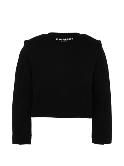 Balmain Buttoned Cotton Jacket In Black