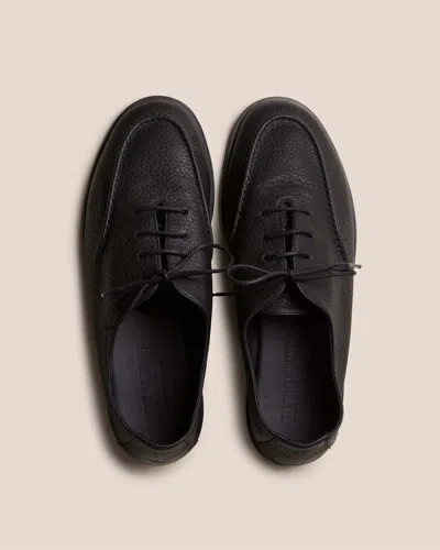 Hereu Black Leather Lace-ups In Black