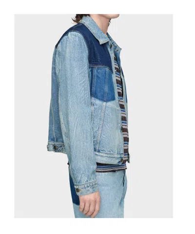 Maison Margiela Patchwork Denim Jacket In Blue