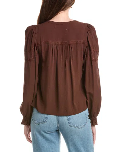 Saltwater Luxe Solid Blouse In Brown