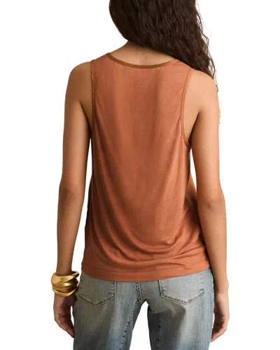 Reiss Mocha Brown Ruby Silk-front Cami Top In Brown