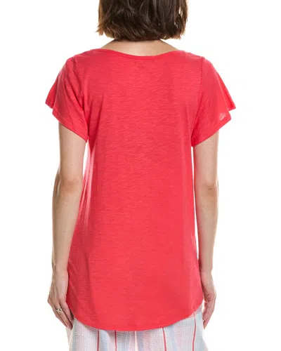 Hue Solid Shirred Pajama T-shirt In Red