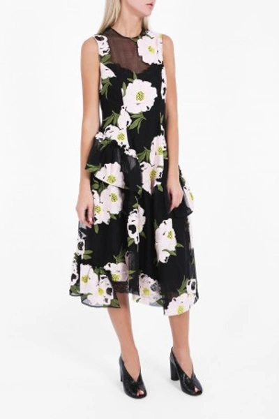 Shop Simone Rocha Sleeveless Embroidered Peony Dress