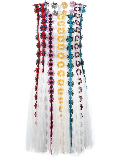 Mary Katrantzou Nash Flower Embroidered Dress In White Multi