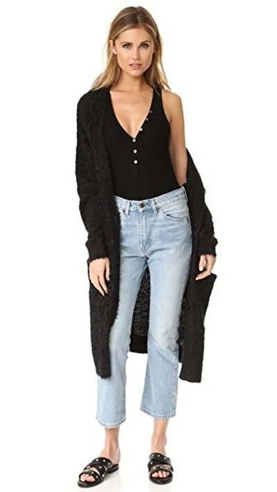 Shop Getting Back To Square One Button Front Bodysuit In Black