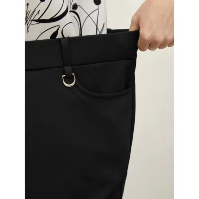 Bloomchic Women's Plus Size Pull-on Solid Bootcut Pants Black Solid Straight Fit Mid Rise Office 10/m In Black