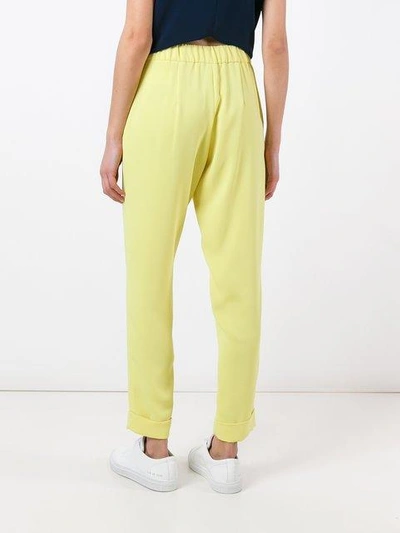 Shop P.a.r.o.s.h Pantera Cropped Trousers In Yellow