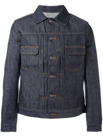 Shop Apc Classic Denim Jacket In Blue