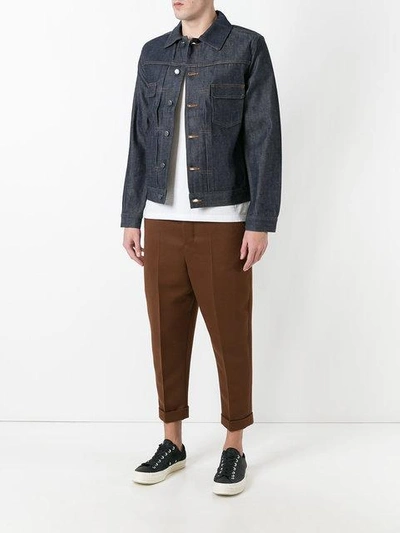 Apc Navy Veste Work Denim Jacket In Blue