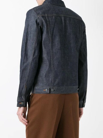 Apc Navy Veste Work Denim Jacket In Blue