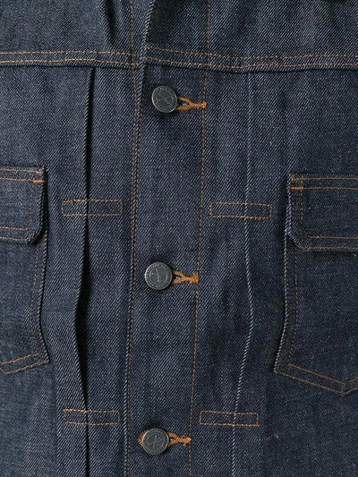 Apc Navy Veste Work Denim Jacket In Blue