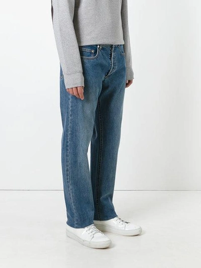Shop Apc Washed Effect Jeans In Blue