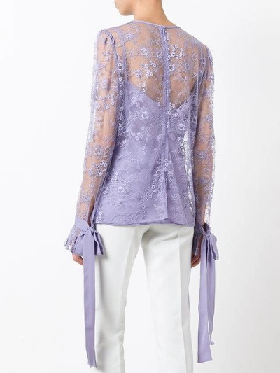 Shop Elie Saab Lace Blouse In Pink