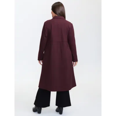 Bloomchic Women's Plus Size Solid Three Button Flared Coat Rust H-line 22-24/3x In Brown