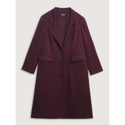 Bloomchic Women's Plus Size Solid Three Button Flared Coat Rust H-line 22-24/3x In Brown