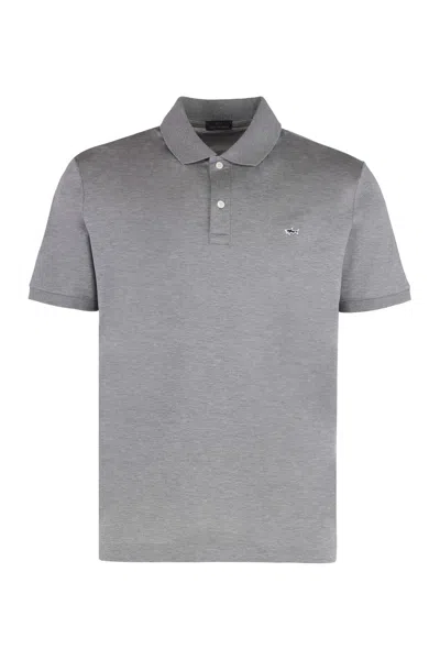 Paul & Shark Short-sleeved Cotton Polo Shirt For Casual Style In Gray