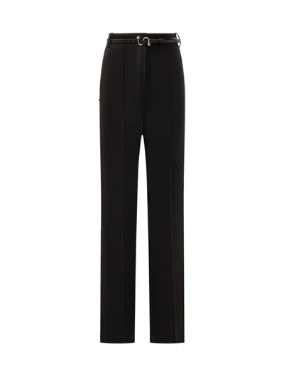 Sportmax Black Straight Flat Front Pants In Black