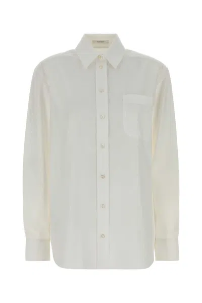The Row White Regular Solid Shirt In White