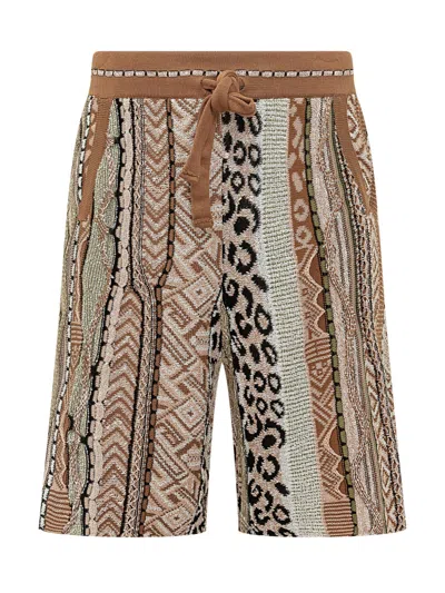 Laneus Patterned Drawstring Shorts In Multi