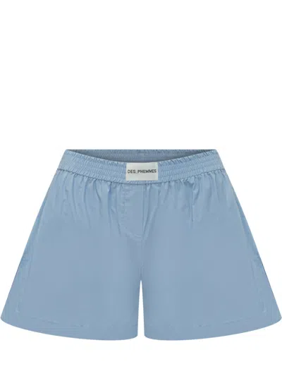 Des_phemmes Blue Solid Shorts In Blue