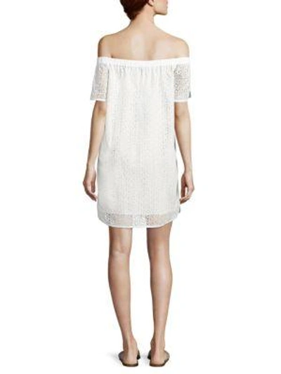Shop Rag & Bone Flavia Eyelet Off-the-shoulder Dress In White