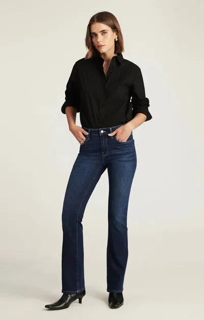 Mavi Molly Mid Rise Bootcut Jeans In Deep Brushed Feather Luxe In Black