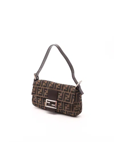 Fendi Zucca Baguette Bag In White