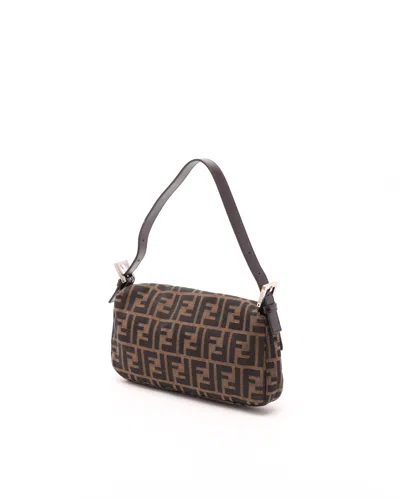 Fendi Zucca Baguette Bag In White