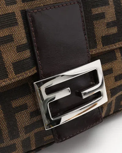 Fendi Zucca Baguette Bag In White