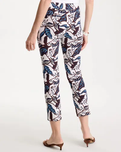 Chico's Forest Print Brigitte Slim Pull-on Crop Pants In Blue
