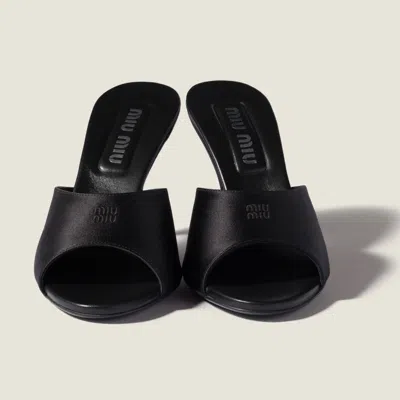 Miu Miu Satin Sandals In Multi