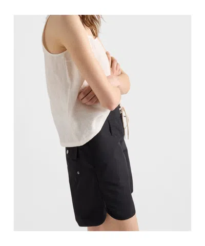 Prada Re-nylon Drawstring Shorts In Black
