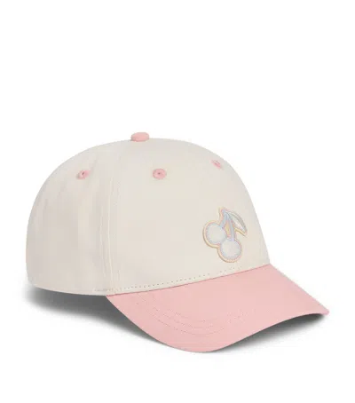 Bonpoint Arnold Cherry Embroidered Baseball Cap In White